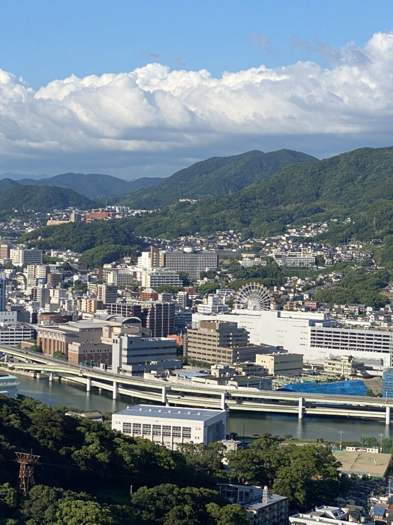 #山#川#町並み#絶景#長崎県#長崎県長崎市の無料写真素材