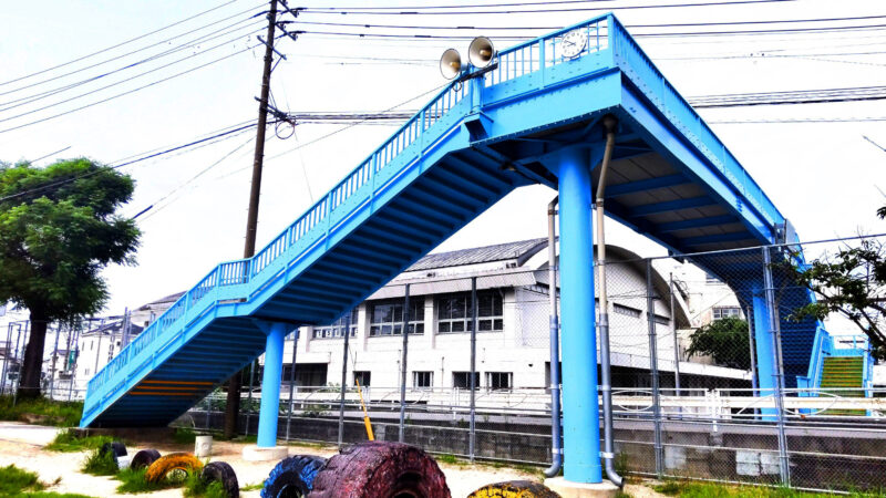 #ノスタルジー,#歩道橋,#福岡県,#糟屋郡粕屋町の無料写真素材