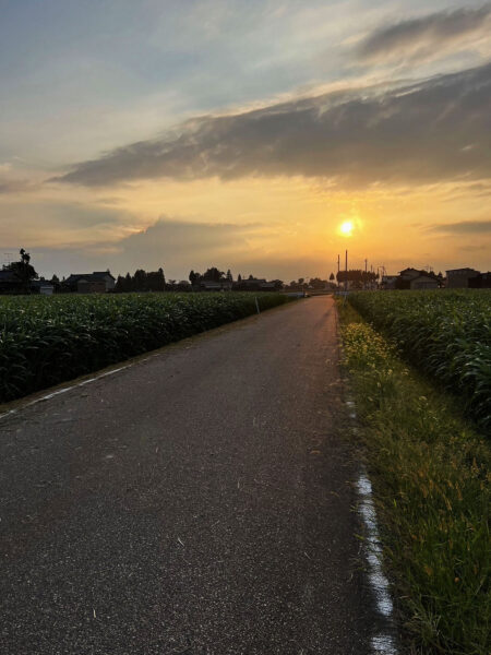 #夕焼け#富山県#富山県高岡市#路地の無料写真素材