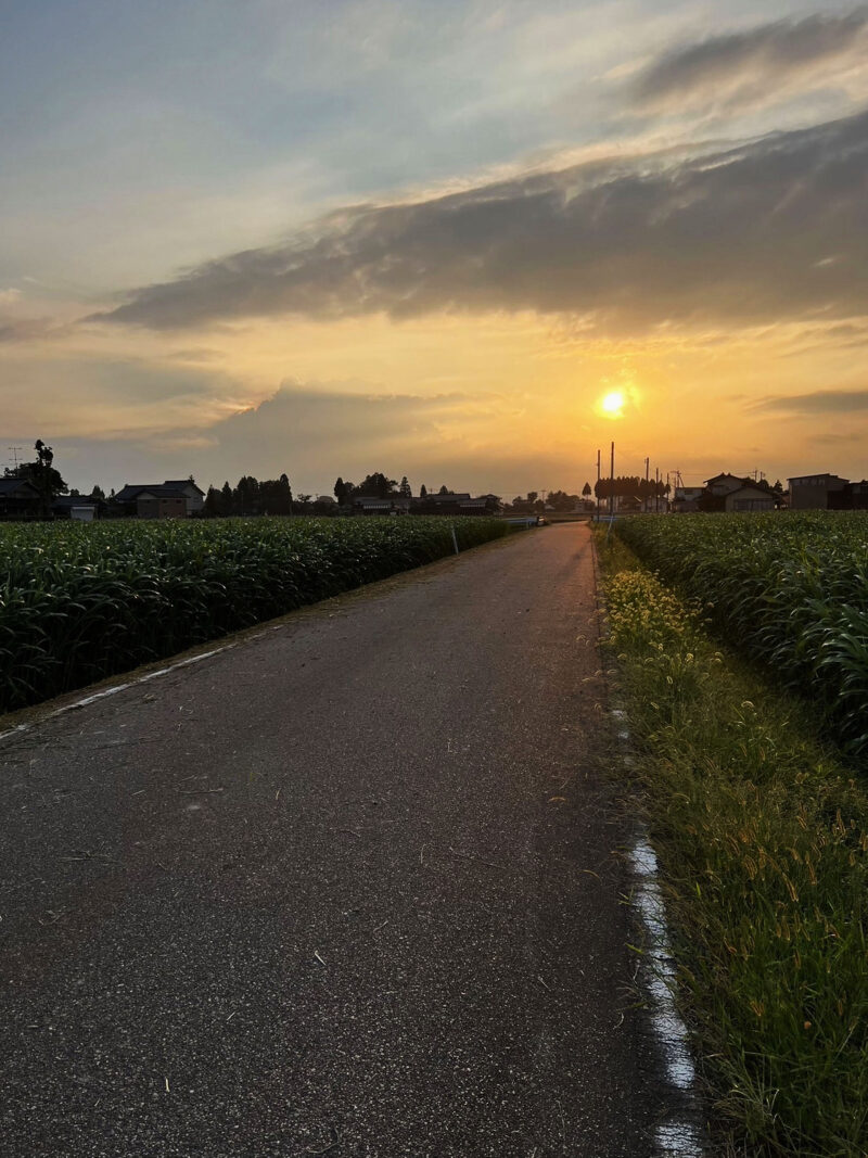 #夕焼け,#富山県,#富山県高岡市,#路地の無料写真素材