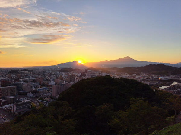 #夕日#夕焼け#街並み#鳥取県#鳥取県米子市の無料写真素材